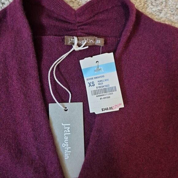 J.Mclaughlin Bennie Purple Wine Cashmere Sweater Size XS - Picture 4 of 7